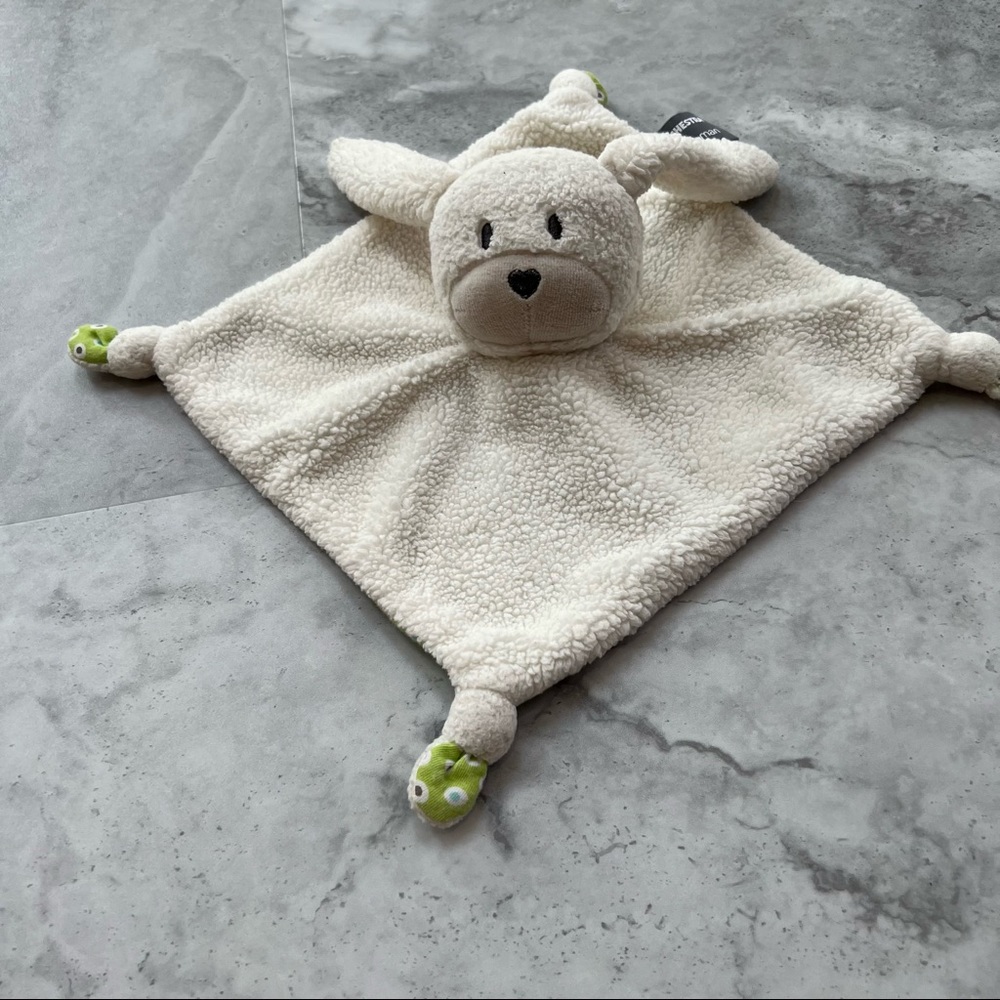Orchestra Premaman Cream Bunny Rabbit Security Blanket Lovey Sherpa Green‎